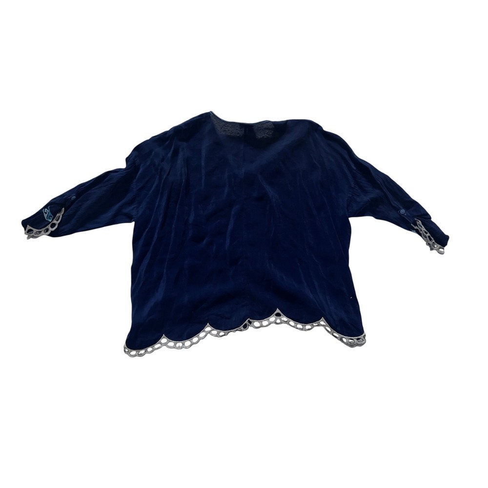 Johnny Was Boho Embroidered Button Up Blouse Sz M Luxury cottagecore sheer - Picture 2 of 7